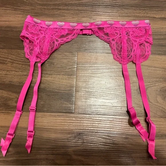 Victoria's Secret | Intimates & Sleepwear | Victorias Secret Heart Shine  Strap Garter Belt